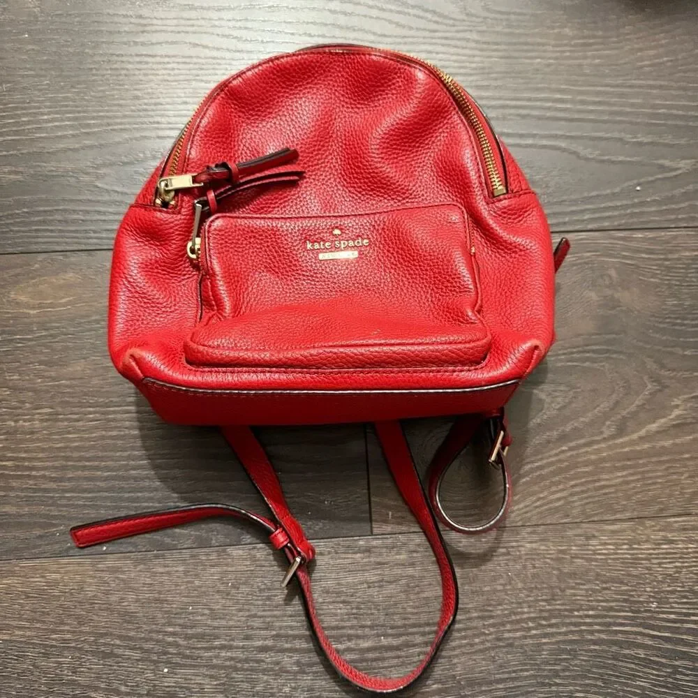 Kate Spade Women’s Jackson Street Keleigh Red Backpack Leather